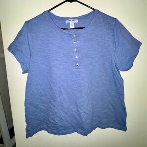 Nine West Light Blue Short Sleeve Wide Tee